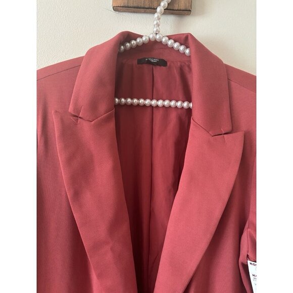 NWT Simply Vera Vera Wang Womens Size XL Boyfriend Blazer Jacket Dark Pink - Picture 2 of 5